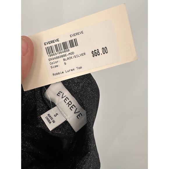 EVEREVE NWT Robbie Lurex Metallic Gray Turtleneck Blouse // S - Picture 10 of 11